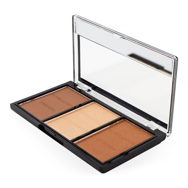 Makeup Revolution Ultra Sculpt & Contour Kit Ultra Light/Medium C04 three-shade contour palette with mirror