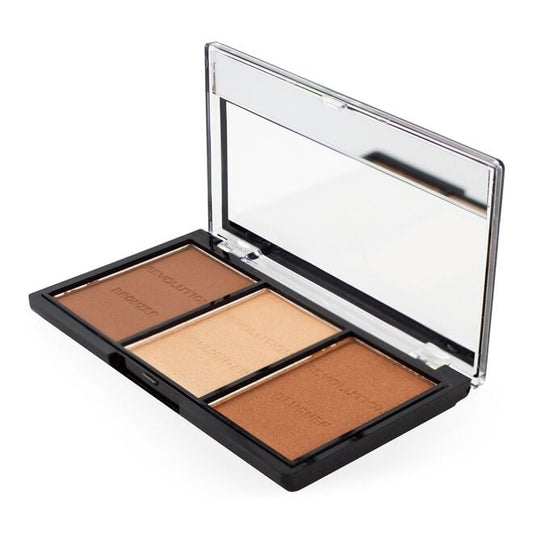 Makeup Revolution Ultra Sculpt & Contour Kit Ultra Light/Medium C04 three-shade contour palette with mirror