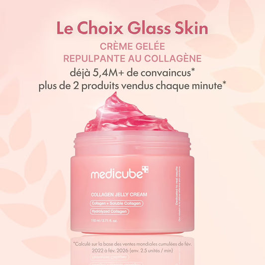 Medicube Collagen Jelly Cream pink jar; lightweight gel moisturizer for the face