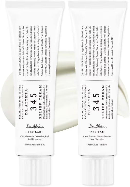 Dr. Althea 345 Relief Cream by Originala, a soothing moisturizer in a jar, designed to repair skin barrier and provide gentle hydration.